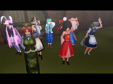【東方MMD】霊夢・魔理沙・アリス・咲夜・美鈴・早苗・妖夢・鈴仙で朧