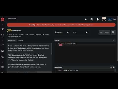 Codewars | Valid Braces | Python 6 kyu