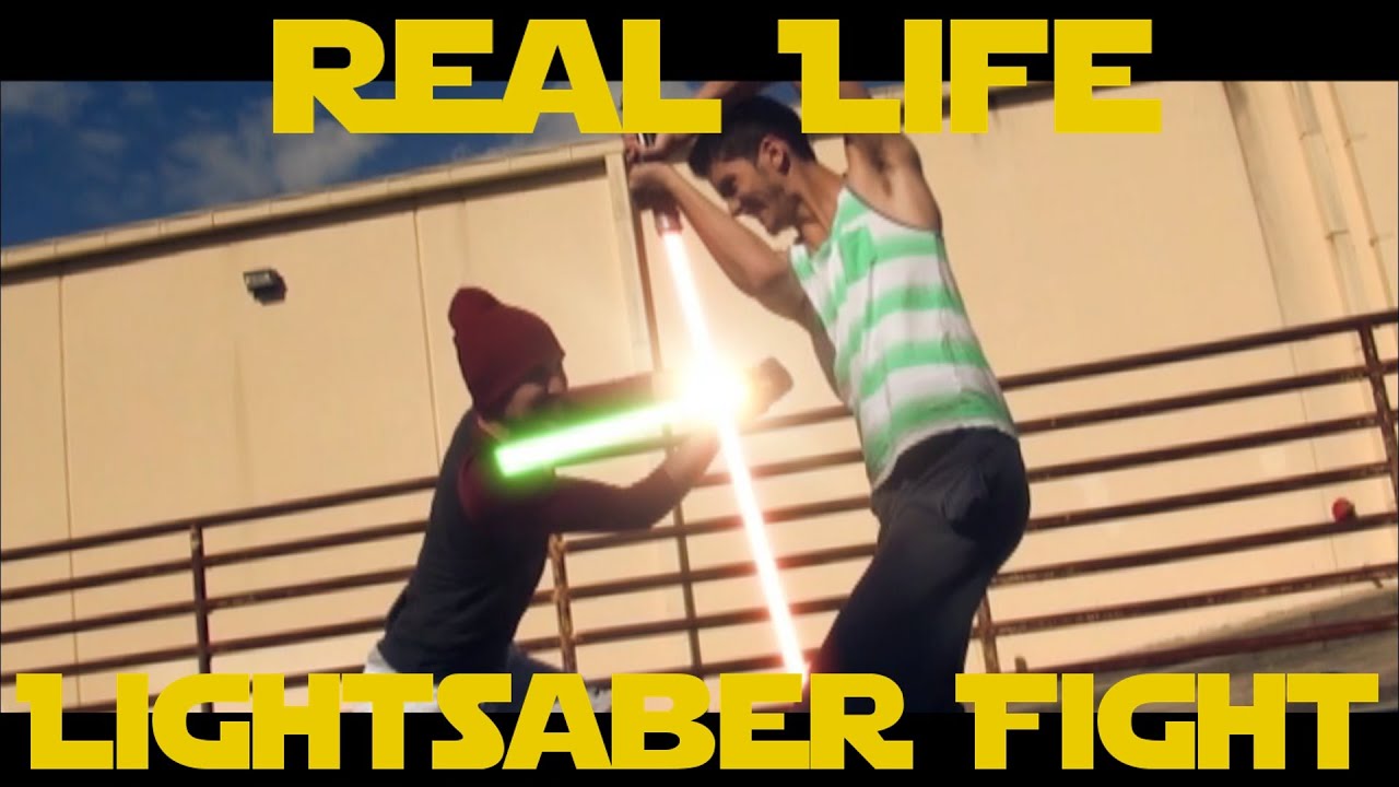Real Life Lightsaber Fight Star Wars YouTube