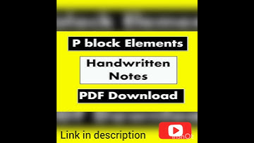 Chemistry class 11 / P block elements/ Pdf link in description