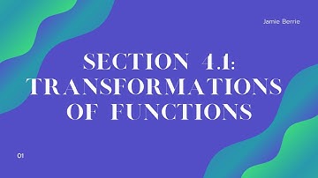 Section 4.1 Lecture Video (Transformations of Functions)