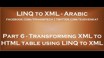 Transforming XML to HTML table using LINQ to XML in arabic