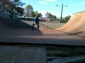 8 year old gavin dropping in on 6 ft half pipe