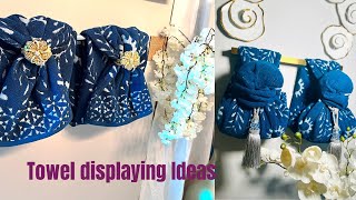 BATH TOWELS HANGING IDEAS || BATHROOM DECORATING IDEAS | How to display towels in your bathroom