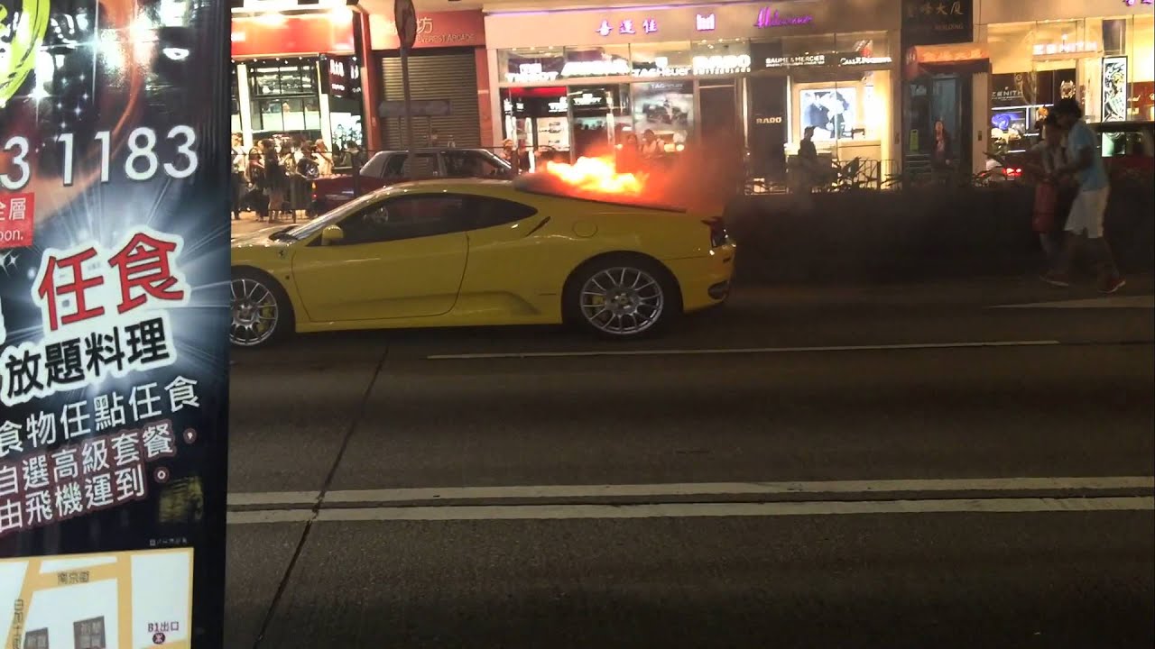 luxury car caught fire Hongkong Jordan