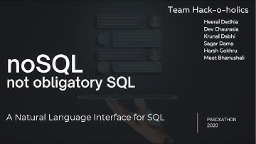 noSQL - a natural language interface for SQL databases