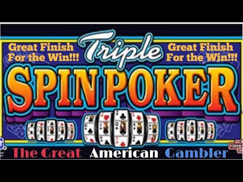 TRIPLE SPIN  POKER!!! Great Finish For The Win!!! #videopoker