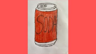 Soda can drawing/how to draw a soda tin/easy drawings
