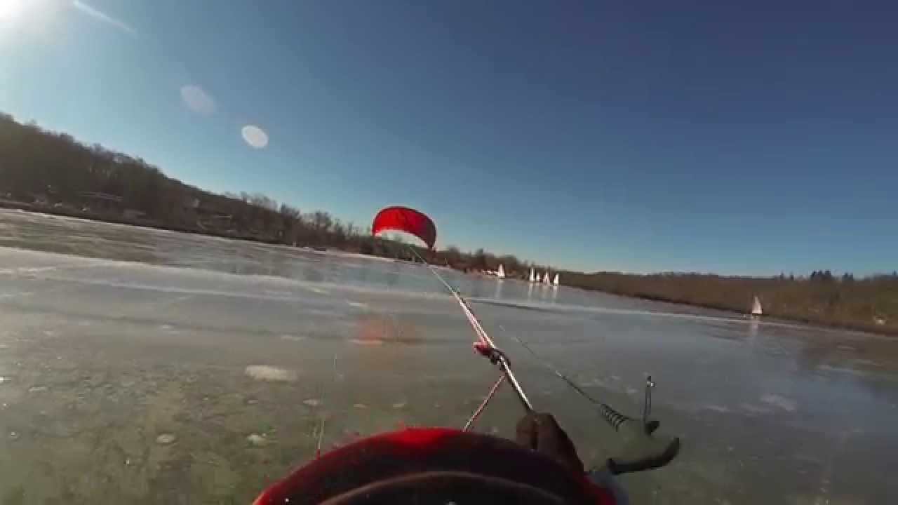 Ice Kiteboarding Budd Lake, N.J. YouTube