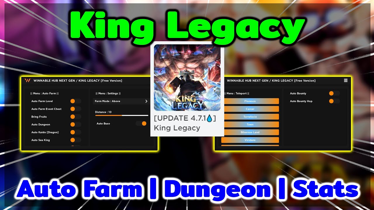 King Legacy [GUI - Farm Level, Auto Stats & More!] Scripts
