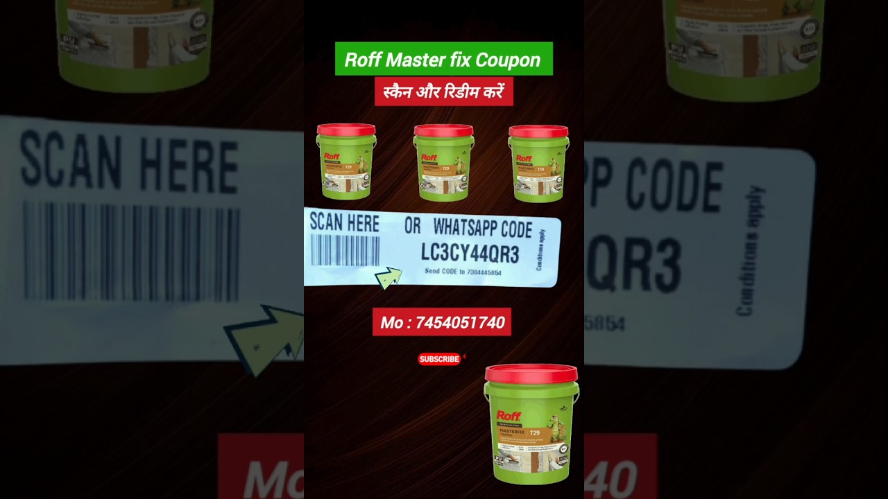 Roff MasterFix T29 Ka Coupon Token Scan Or Redeem Kaise Karen | How To