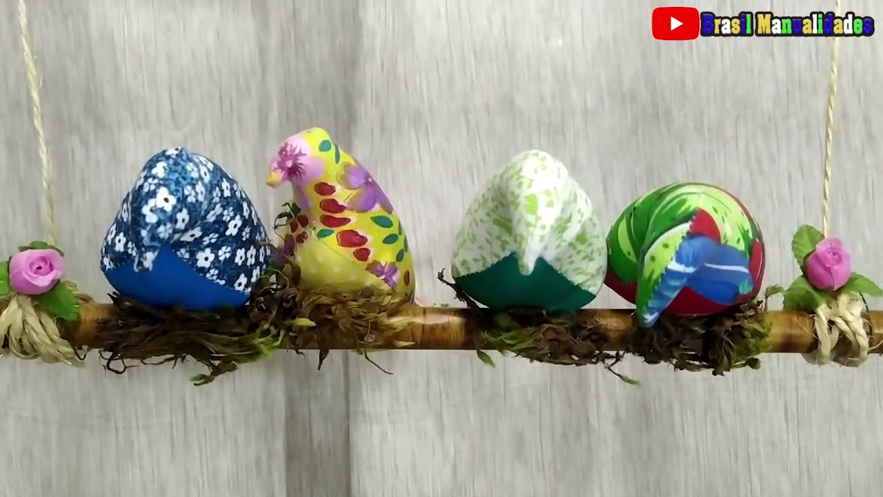 DIY - PASSARINHOS DE TECIDO | MÓBILE de passarinhos super fácil de fazer DIY