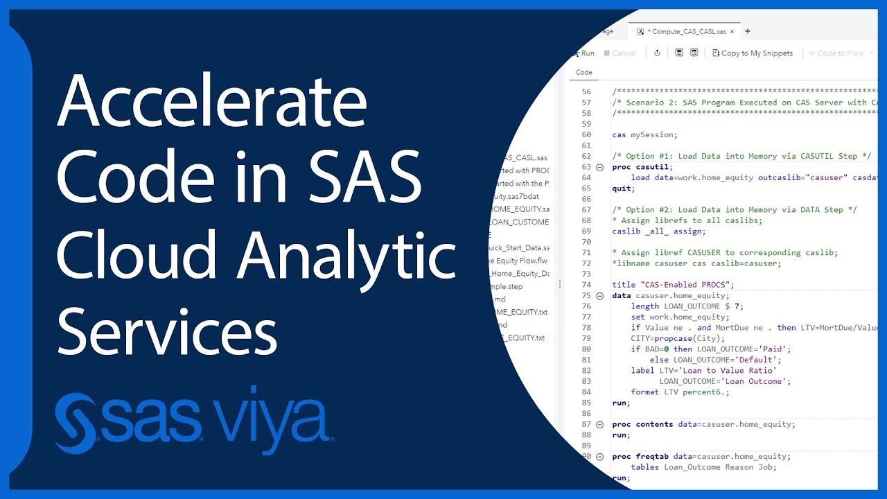 Accelerate Code with SAS Cloud Analytics Services | SAS Viya Quick ...