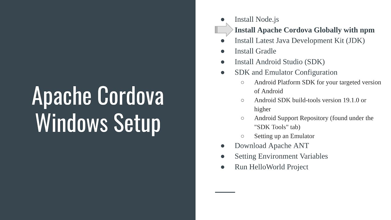 2- Install Apache Cordova Globally with npm - YouTube