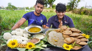 15x Idli Sambar Vs 15x Bedmi Kachori Aloo Sabzi Eating Challenge | South Indian Vs Up Breakfast food