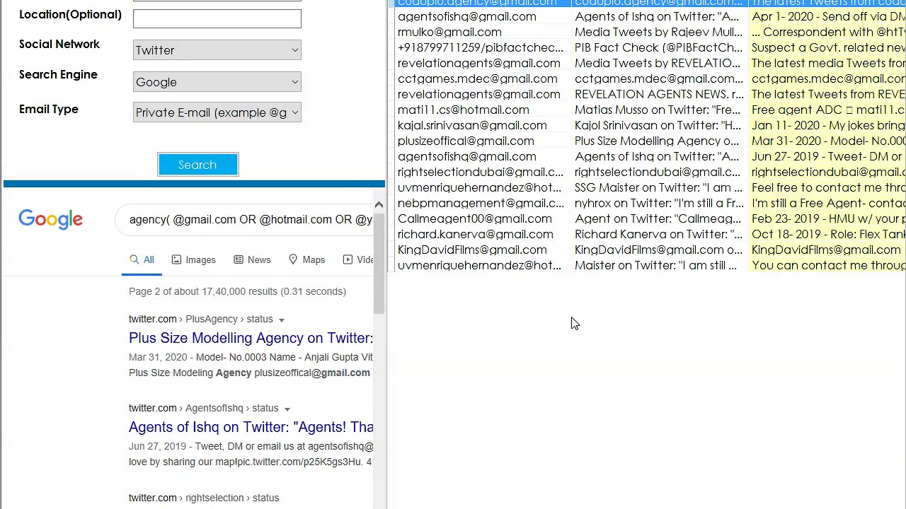Twitter Email Extractor/Scraper