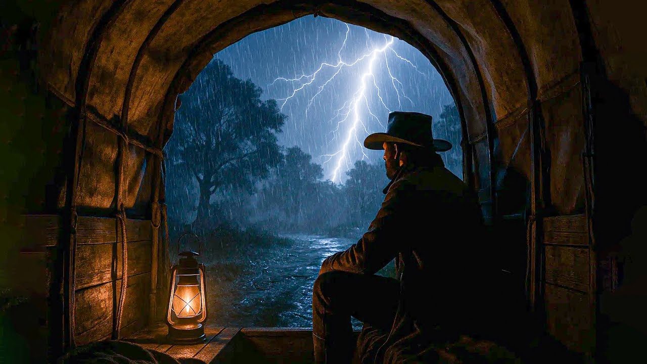 Watching a Cozy Thunderstorm From the Back Of a Covered Wagon | RDR2 ASMR