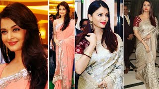 Very Beautiful Aishwarya Rai Bachchan Saree Style &Collections Stylish Saree Blouse Designs