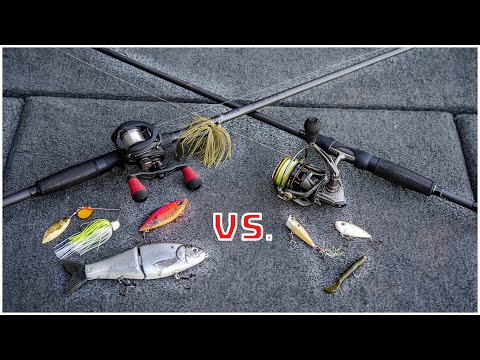 Baitcaster vs. Spinning Reel Fishing LURE Selections!! (CRUCIAL