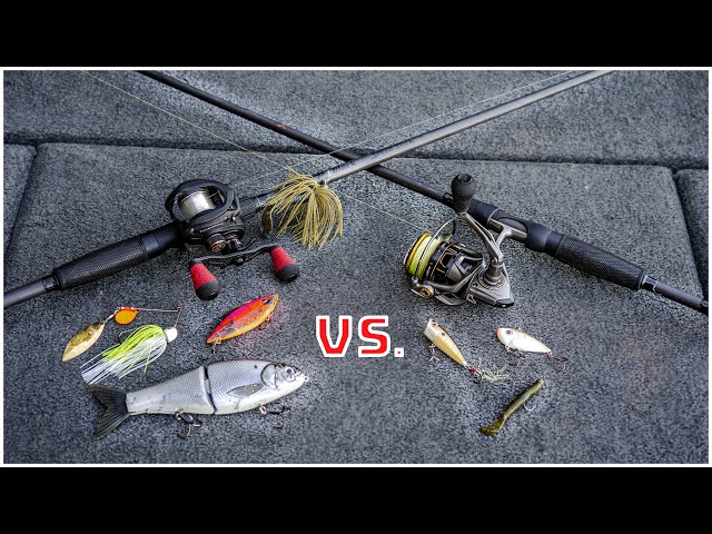 Baitcaster vs. Spinning Reel Fishing LURE Selections!! (CRUCIAL To