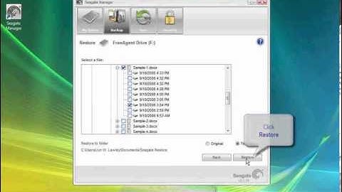 Seagate Manager - Backing Up & Restoring Data_Restore Backup to Temporary Location