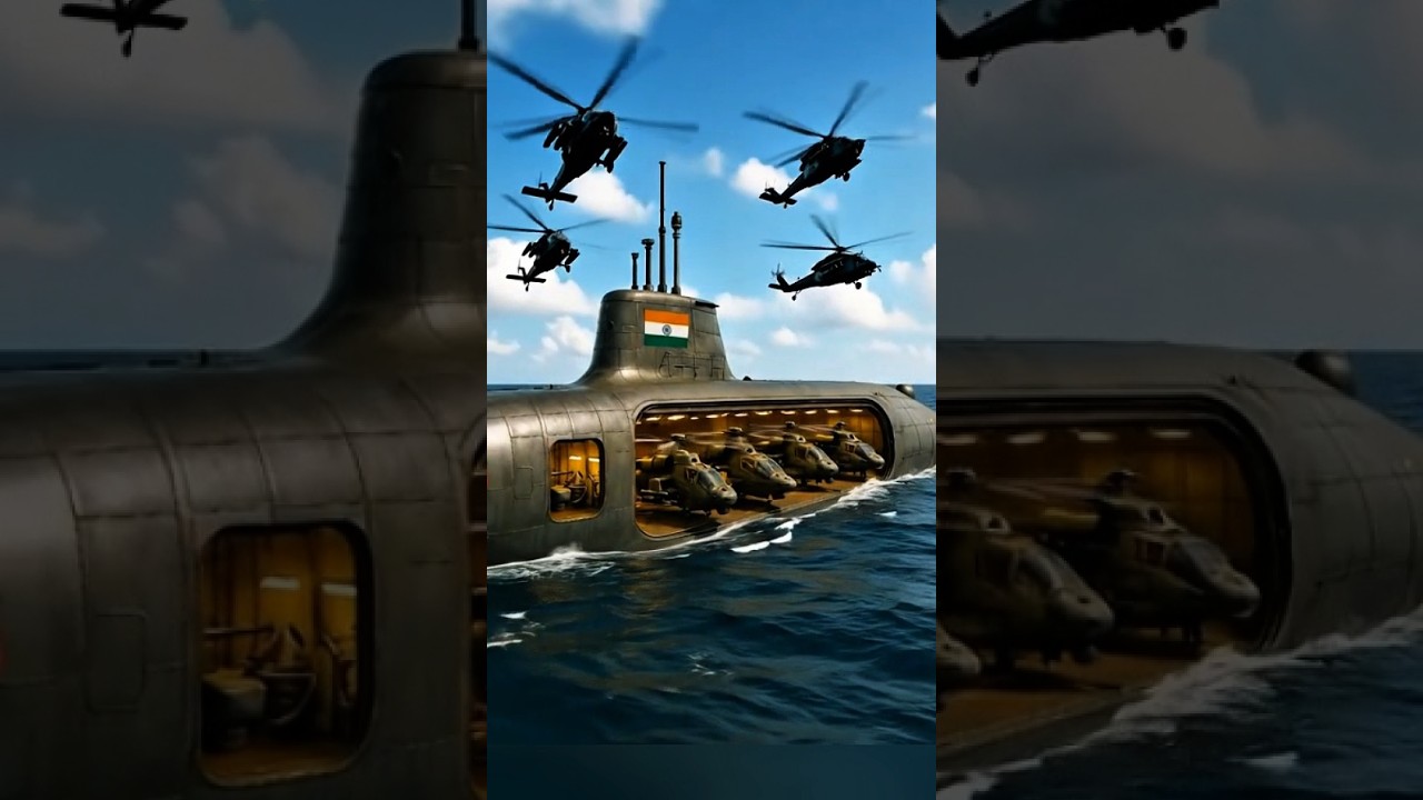 🇮🇳 Indian Submarine Launch | 4 Helicopters Take Off Together  