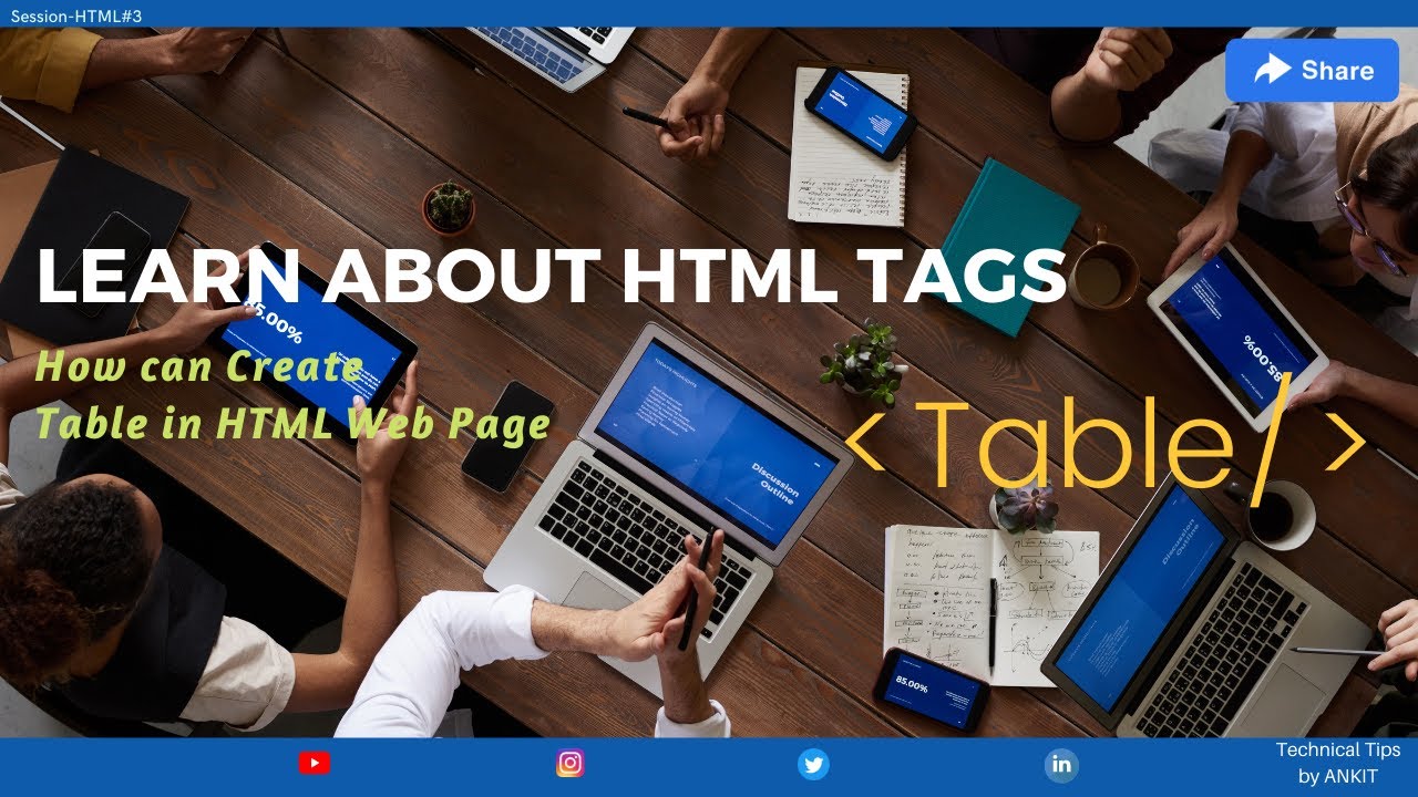 #Create Table in Html Web Page - YouTube