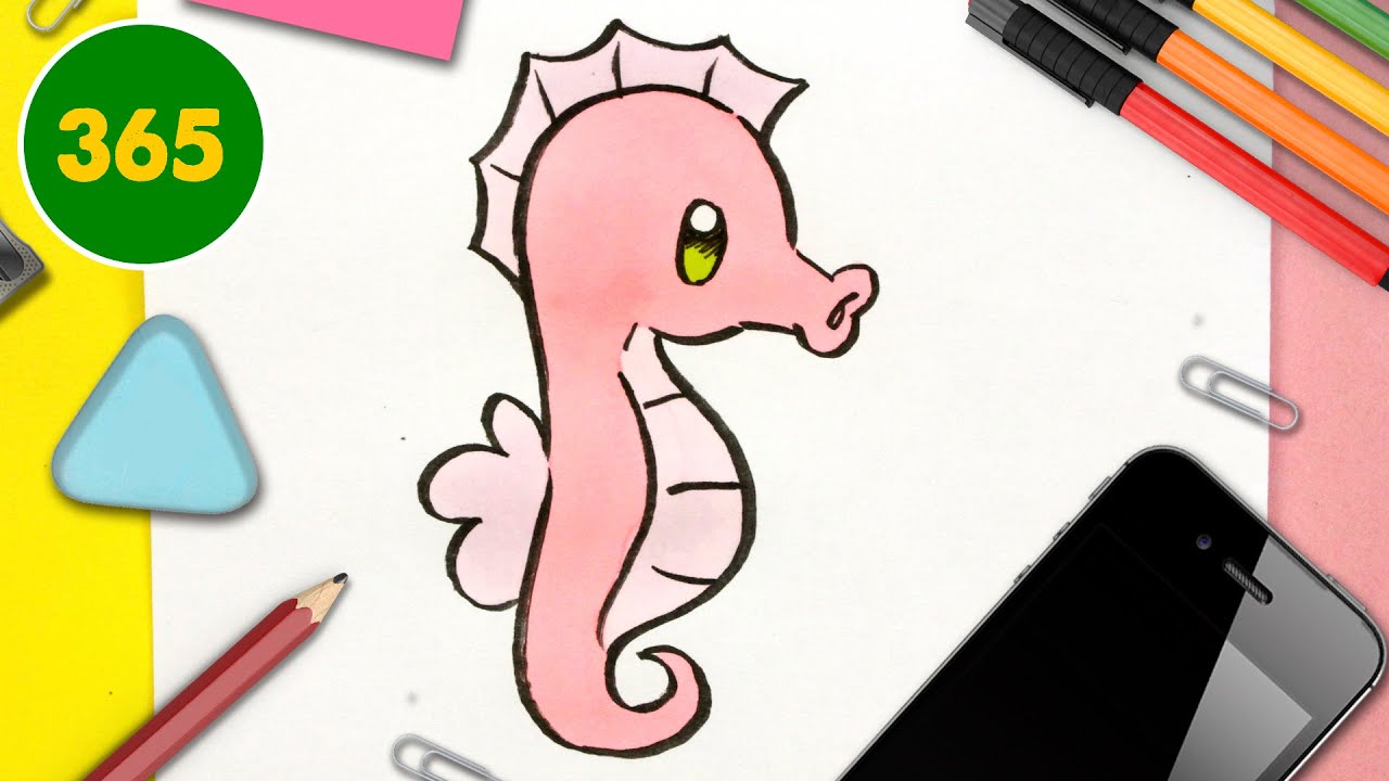 How to draw cute Kawaii UNICORN SEAHORSE l Como desenhar CAVALO MARINHO  UNICÓRNIO - Drawing to Draw 