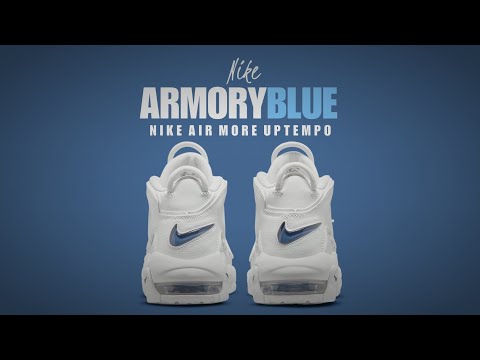WHITE ARMORY BLUE 2021 Nike Air More Uptempo DETAILED LOOK + PRICE