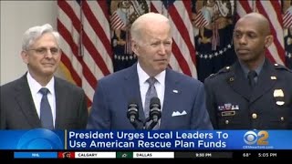 President urges local leaders to use American Rescue Plan funds
