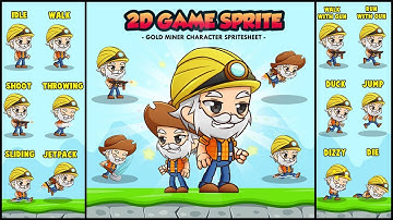 Reskin Factory - Gold Miner Grandpa  ( 2D Mobile Game Character Sprites )