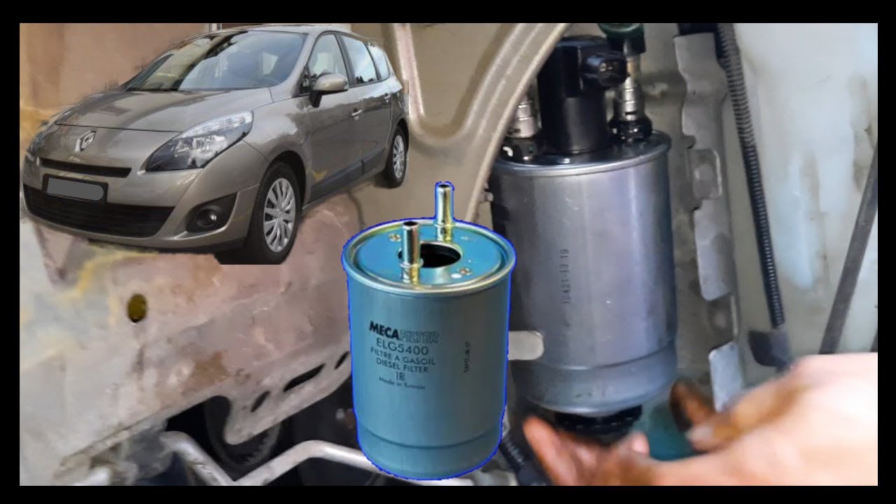 changer filtre à gasoil Renault Scénic 3 Mégane 3 1.5 dci, (changement  filtre à gasoil facilement) 😎 