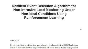 Resilient Event Detection Algorithm for Non Intrusive Load Monitoring Under Non Ideal Conditions Usi