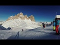4K Ski: Italy 2019. Dolomites. Campitello di Fassa. Piste Tre 3