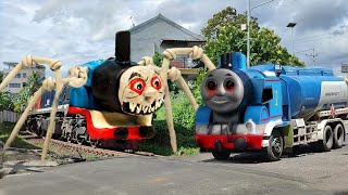 Kereta Api Panjang Train Eater VS Truk Tangki Thomas, Tayo,Chris & Max II