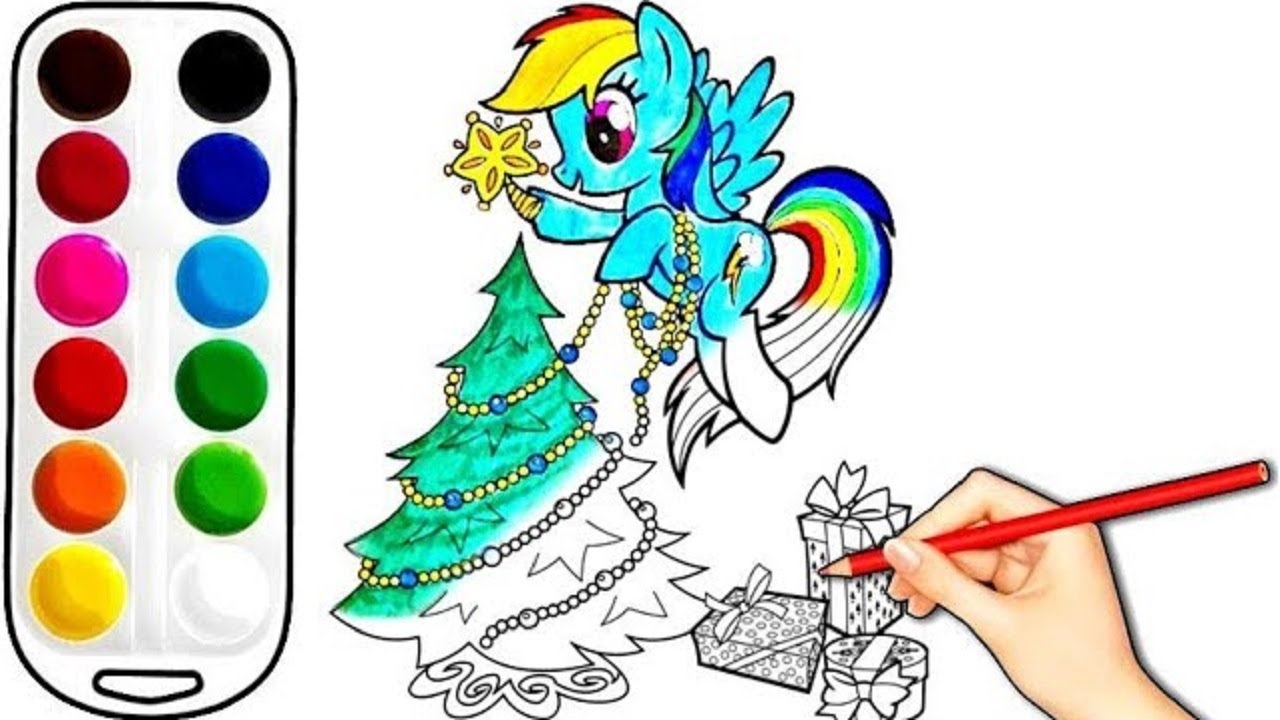 Coloring Pages MY LITTLE PONY Rainbow Dash Christmas Tree How To coloring-pages-my-little-pony-rainbow-dash-christmas-tree-how-to