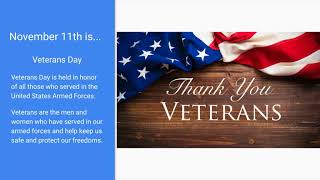 11/11 Principal's Morning Message