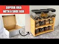 A Superb recycling idea with a Shoe Cardboard box/ DIY Organizer For Kitchen/  Cardboard box reuse