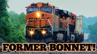[4K] A BNSF AC44C4M SNAKES THRU THE CURVES WITH A STACK TRAIN!