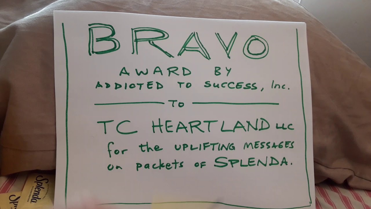 BRAVO BABATS award by Addicted to Success goes to TC HEARTLAND LLC. For their positive messages