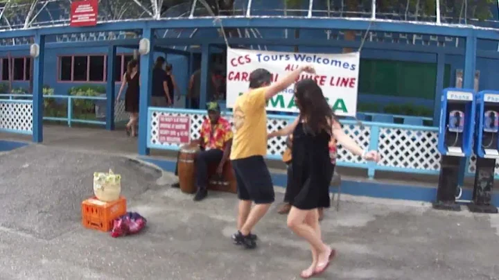Jennifer Coe dancing to Reggae in Jamaica