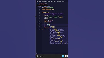 Number of digits in a given number using C++.  #coding #shorts