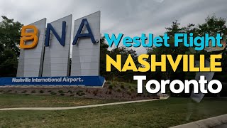 WestJet Flight from Nashville to Toronto Evening Take off in the heavy rain