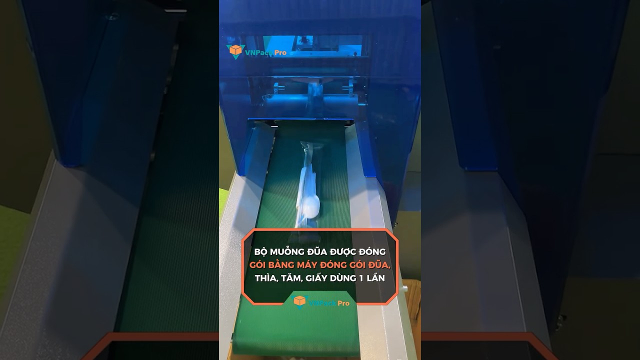 Bộ muỗng đũa được đóng gói bằng Máy đóng gói đũa, thìa, tăm, giấy dùng 1 lần 