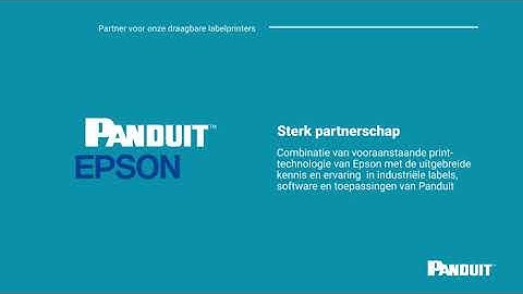 EMEA Panduit Mobile Printers Powered by Epson - Dutch subtitles