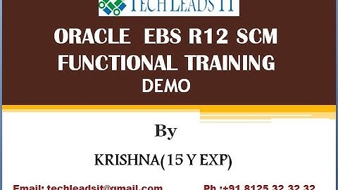 Oracle EBS R12 SCM Functional Training DEMO