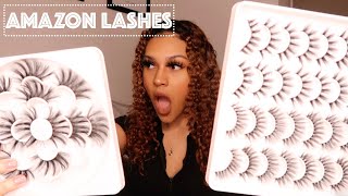 TRYING AMAZON LASHES | AFFORDABLE &amp; AMAZING QUALITY LASHES | 16mm, 18mm &amp; 25mm | BAD B ON A BUDGET 🤪