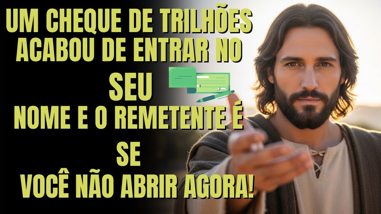 DEUS DIZ:O BANCO ESTÁ EM PÂNICO! UM CHEQUE DE TRILHÕES ACABOU DE ENTRAR NO SEU NOME E O REMETENTE É
