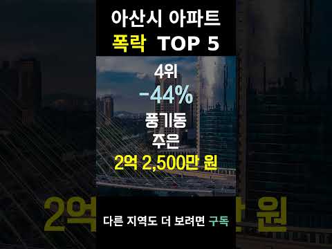 충남 아산시 부동산 하락의 시작? top5