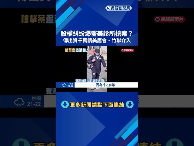 股權糾紛爆醫美診所槍案? 傳出資千萬請美鷹會.竹聯介入－民視新聞